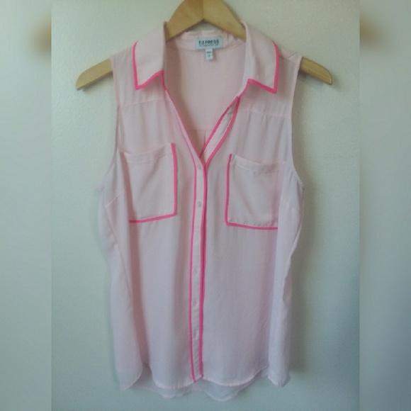 Express Tops - Express Sleeveless Two Toned Portofino Shirt
